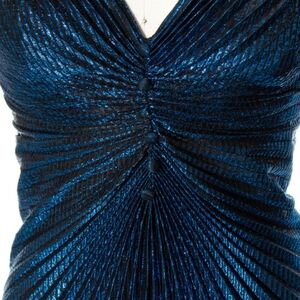 Elegant Blue Pleated Prom Dress